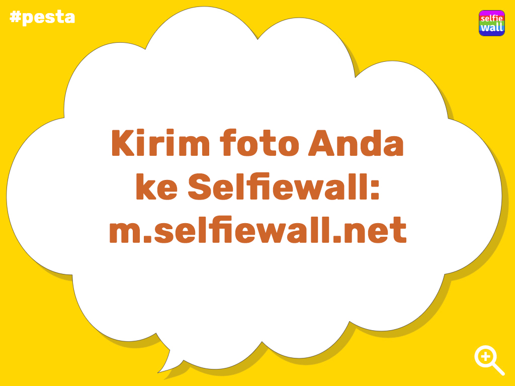 Selfiewall - beamer display, text bubble, join in text